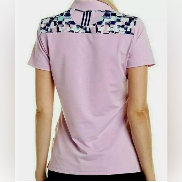 Adidas Lilac Polo Golf shirt. Front button & collar. Size Small. UV protection - Picture 13 of 13